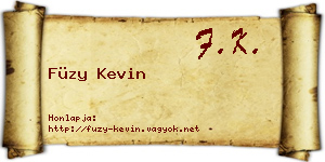 Füzy Kevin névjegykártya